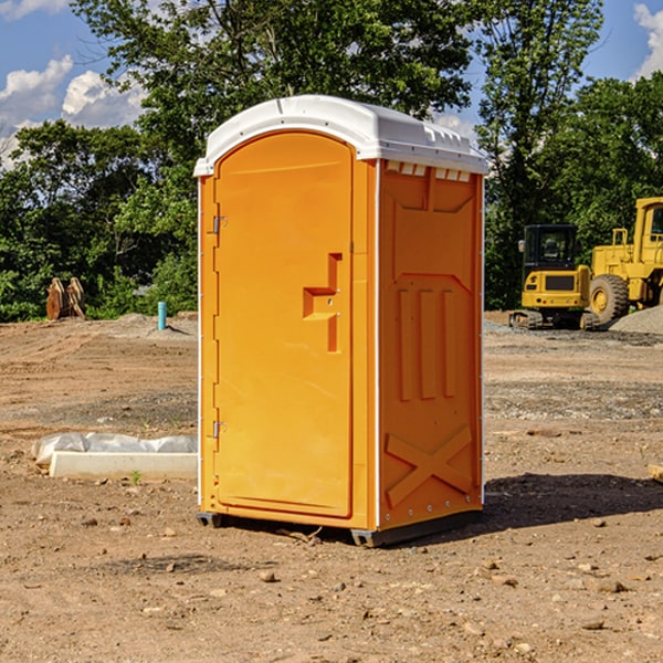 how often are the porta potties cleaned and serviced during a rental period in Elmore